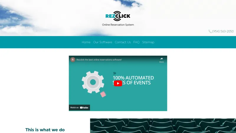 Homepage of RezClick