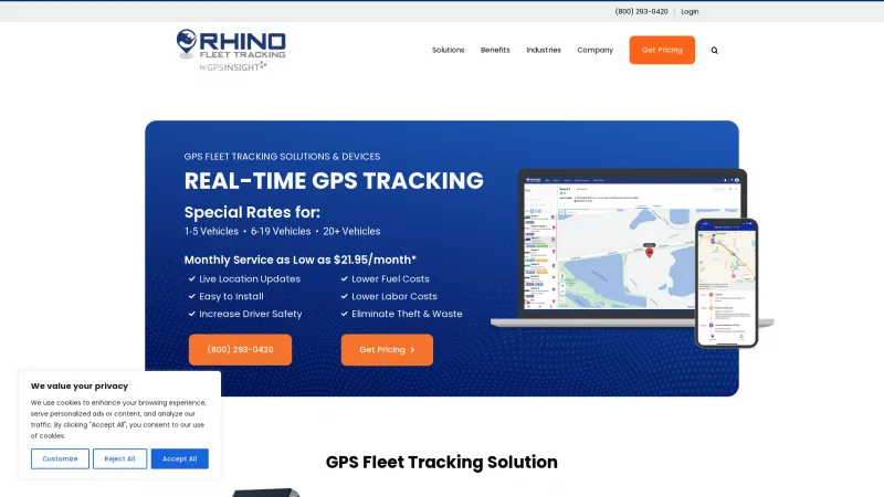 Homepage of Rhino Fleet Tracking