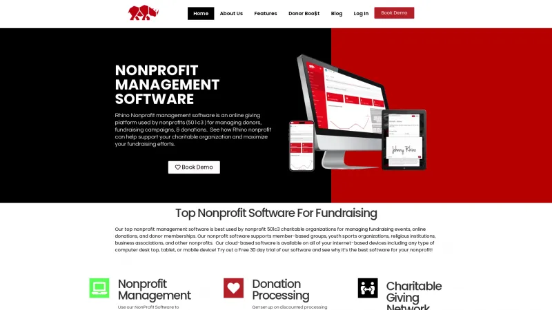 Homepage of Rhino Non-Profit