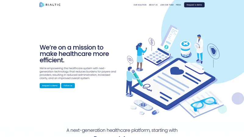 Homepage of Rialtic