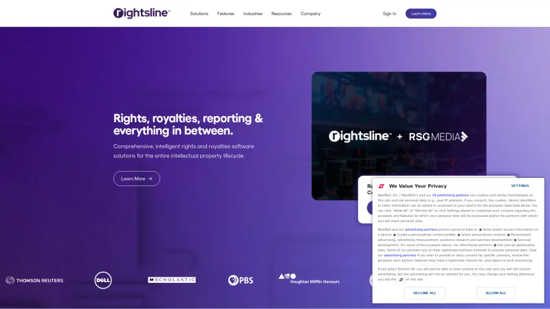 Homepage of Rightsline