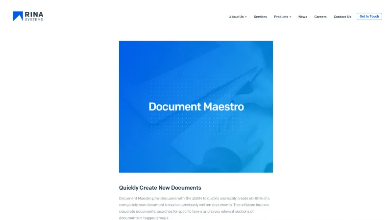 Homepage of Document Maestro