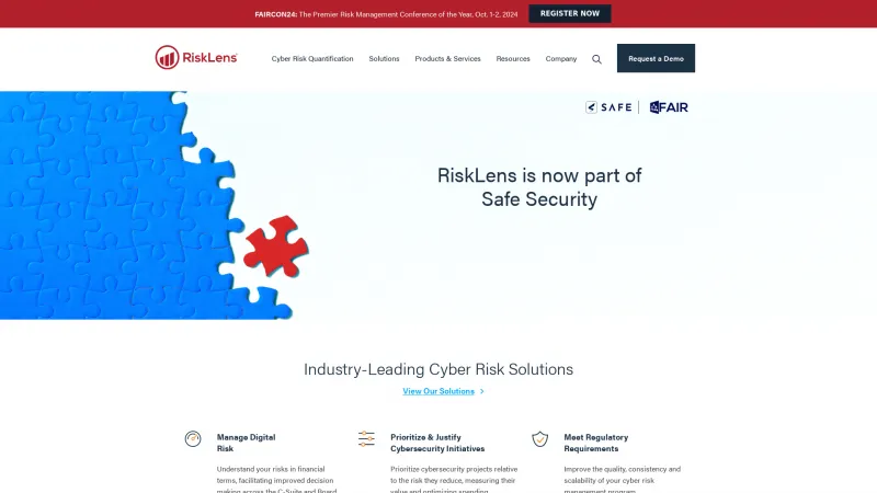 Homepage of RiskLens