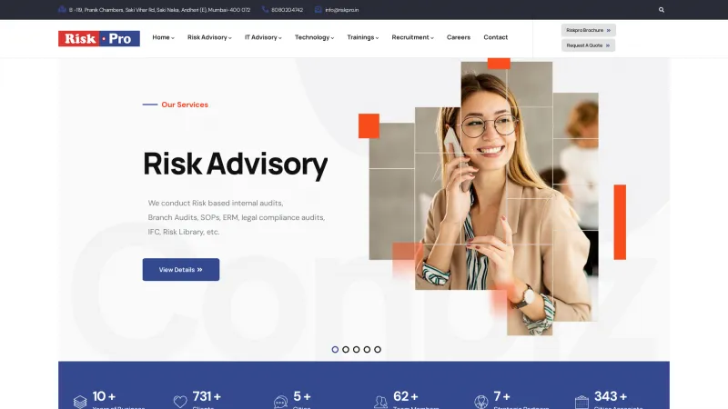 Homepage of Riskpro