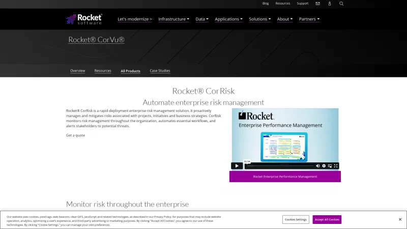 Homepage of Rocket CorRisk