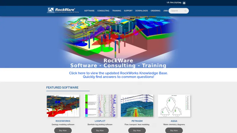 Homepage of RockWorks