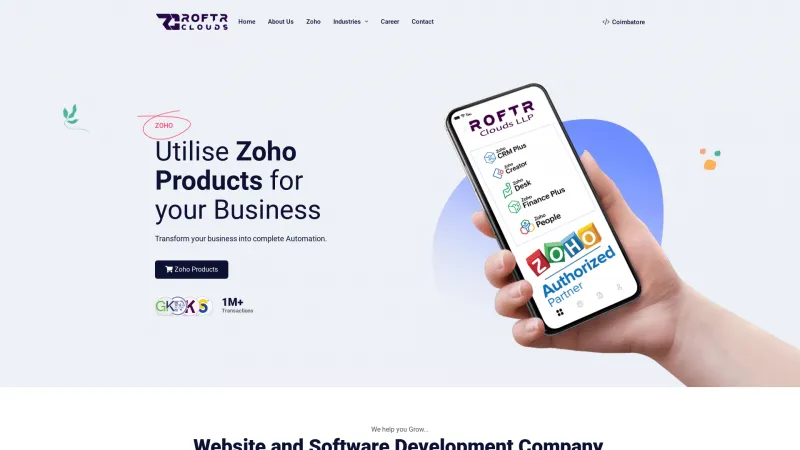 Homepage of Roftr