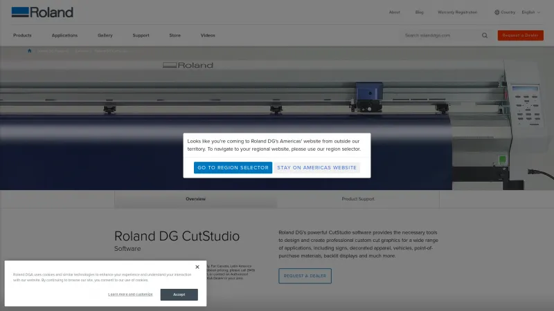 Homepage of Roland CutStudio