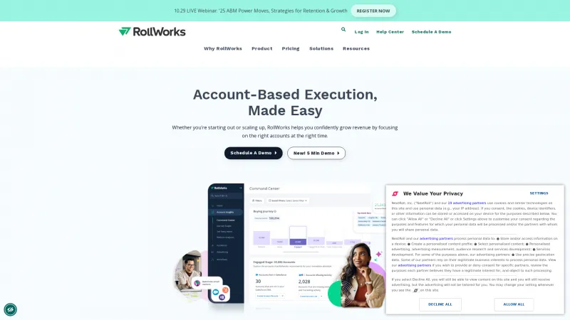 Homepage of RollWorks