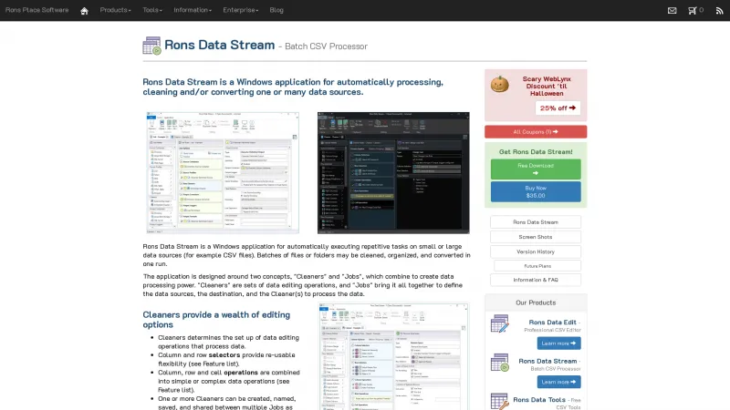 Homepage of Rons Data Stream