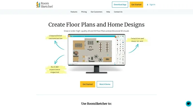 Homepage of RoomSketcher