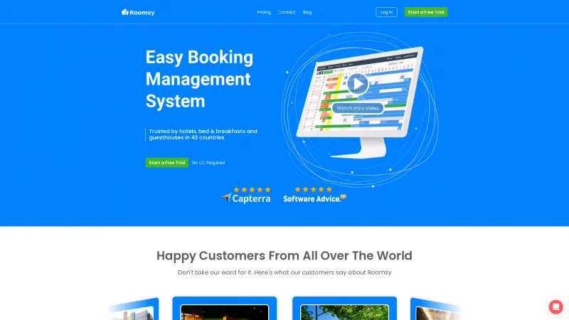 Homepage of Roomsy