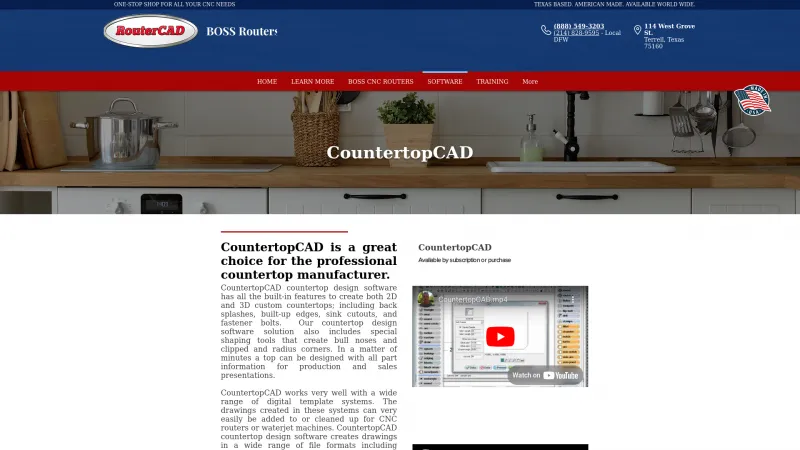 Homepage of CountertopCAD