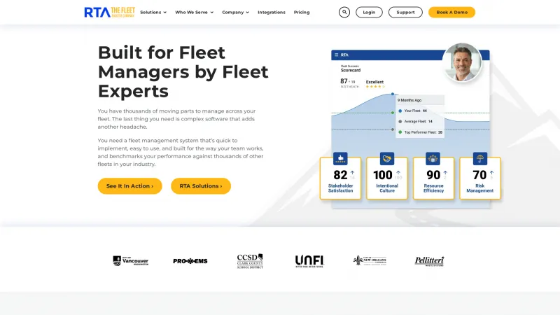 Homepage of RTA Fleet Management