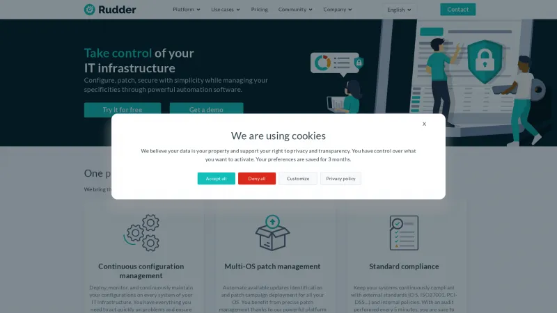 Homepage of Rudder