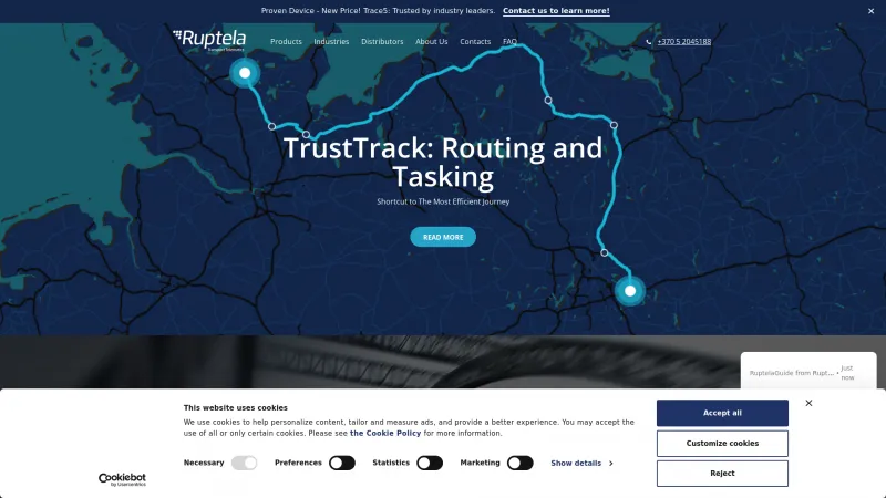 Homepage of TrustTrack