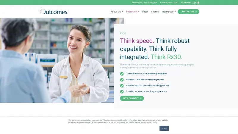 Homepage of Rx30 Pharmacy System