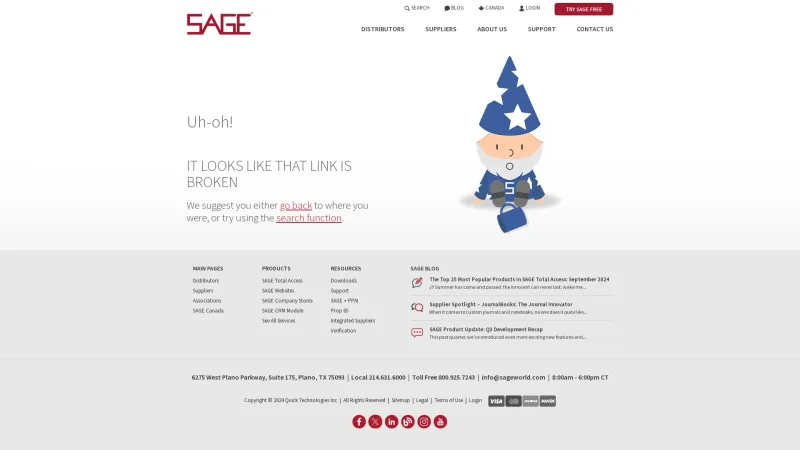 Homepage of SAGE Total Access