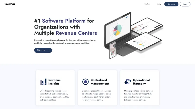 Homepage of Here by SalesVu