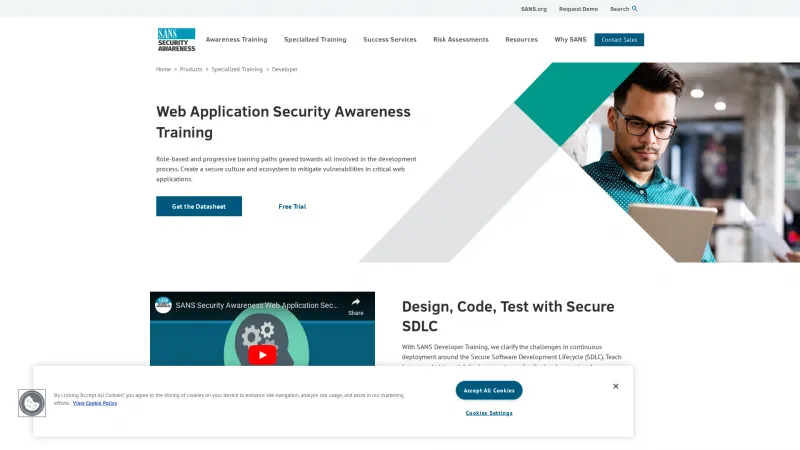 Homepage of SANS Security Awareness