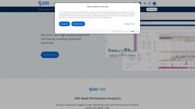 Homepage of SAS Asset Performance Analytics