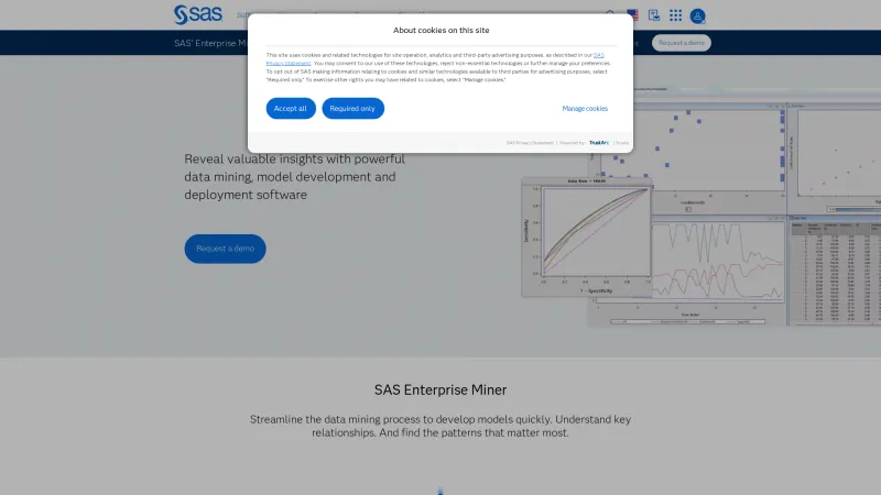 Homepage of SAS Enterprise Miner