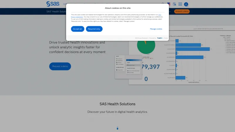 Homepage of SAS Health