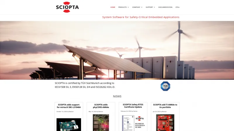 Homepage of SCIOPTA