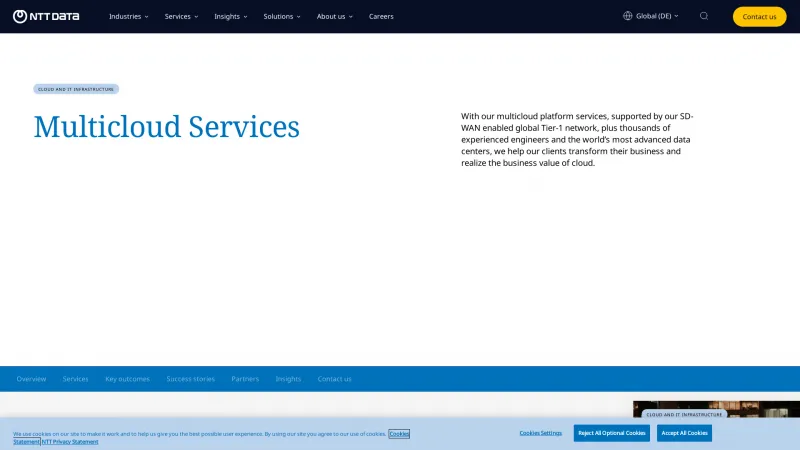 Homepage of NTT Managed Infrastructure