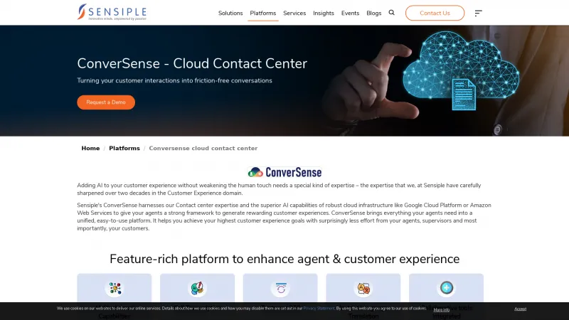 Homepage of ConverSense