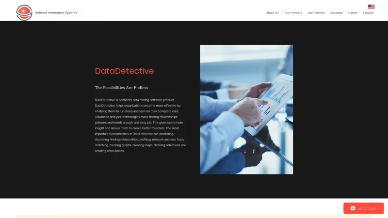 Homepage of DataDetective