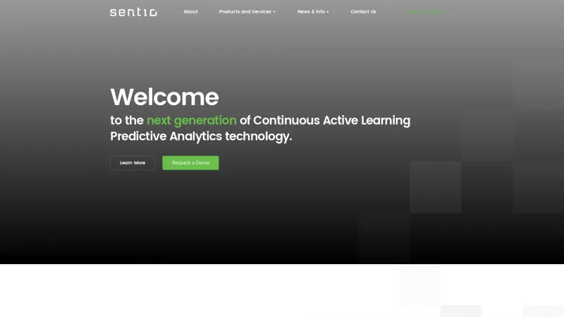 Homepage of Sentio