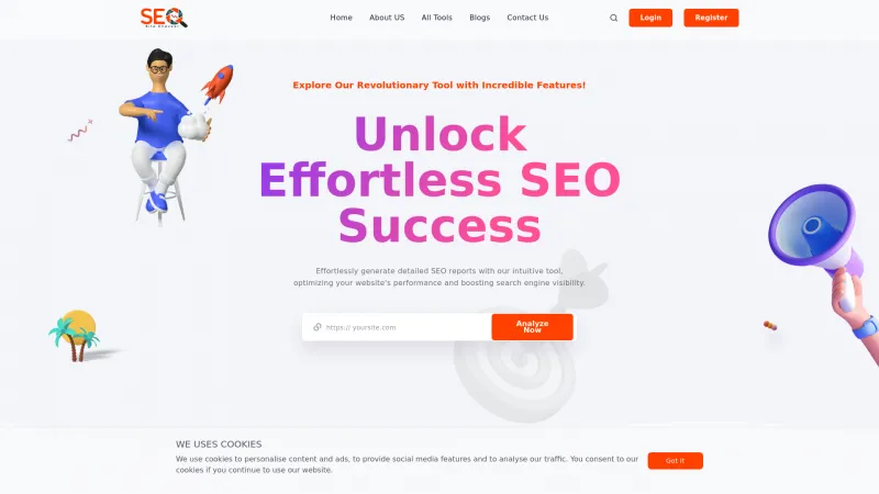 Homepage of SEO Site Checker