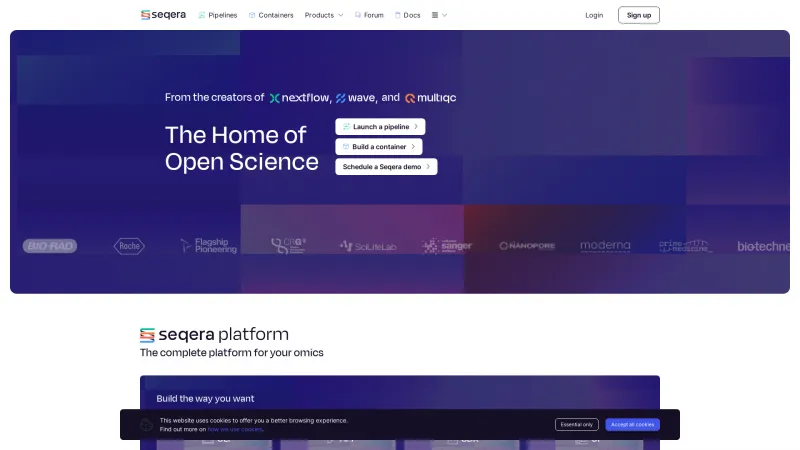 Homepage of Nextflow Tower