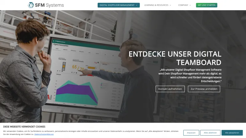 Homepage of Digital Teamboard