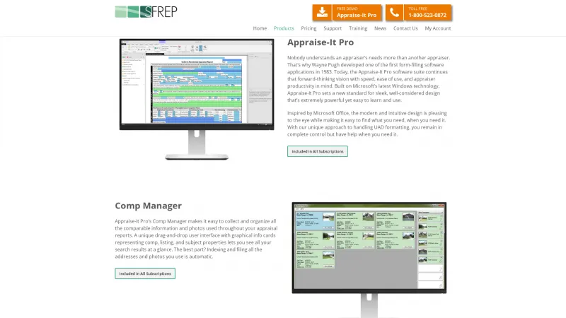 Homepage of Appraise-It Pro