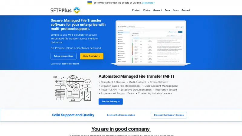 Homepage of SFTPPlus