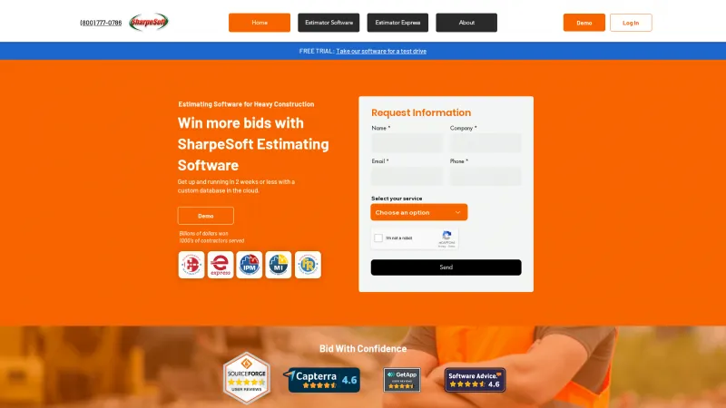 Homepage of Estimator by SharpeSoft