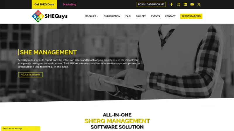 Homepage of SHEQsys