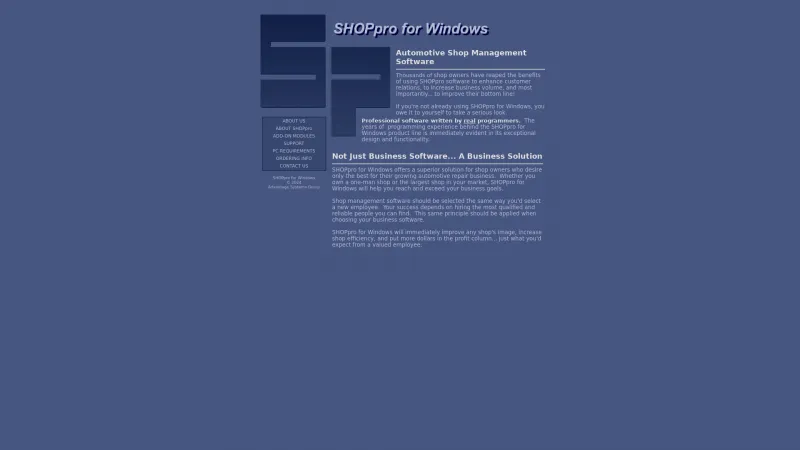 Homepage of SHOPpro