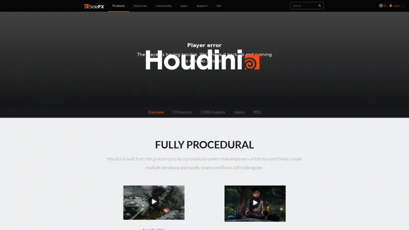 Homepage of Houdini