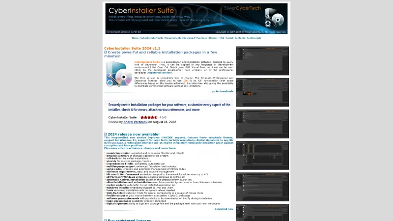 Homepage of CyberInstaller Suite