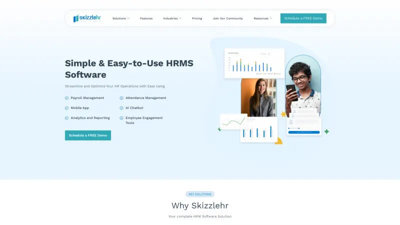 Homepage of SkizzleHR