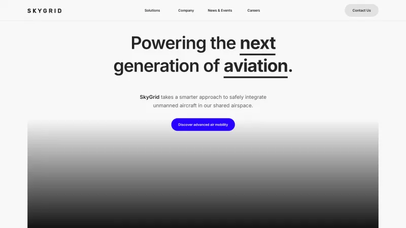 Homepage of SkyGrid