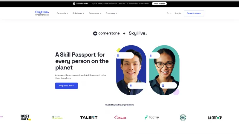 Homepage of SkyHive