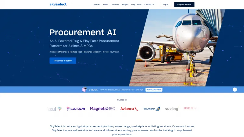 Homepage of SkySelect