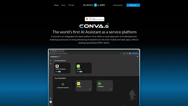 Homepage of Conva.AI