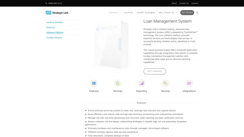 Homepage of Strategic Link Loan Management System