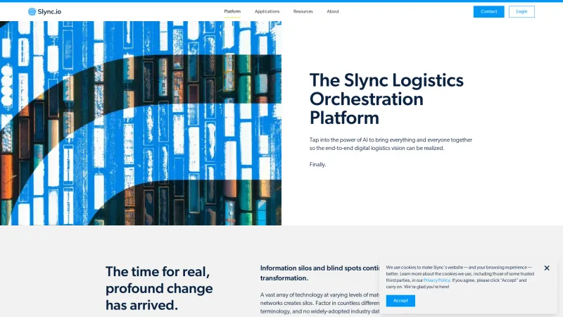 Homepage of Slync