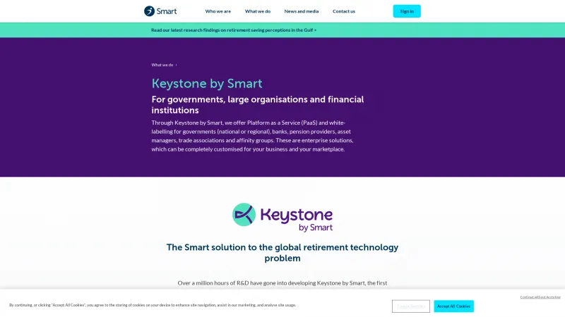 Homepage of Keystone by Smart